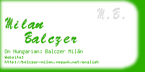 milan balczer business card