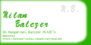 milan balczer business card